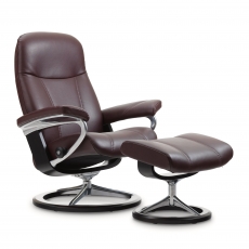 Stressless Consul Large Chair & Stool Signature Base