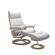 Stressless View Small Chair & Stool Signature Base