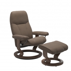 Stressless Promotional Consul Medium Classic Chair and Stool
