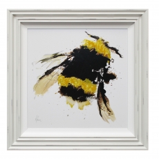 Scruffy Bumblebee Liquid Art I Framed Print