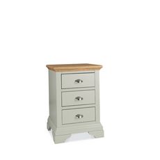 Cookes Collection Camden Soft Grey and Pale Oak 3 Drawer Nightstand