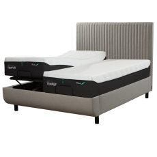 Tempur Arc Disc Adjustable Bed with Vertical Headboard – Warm Stone