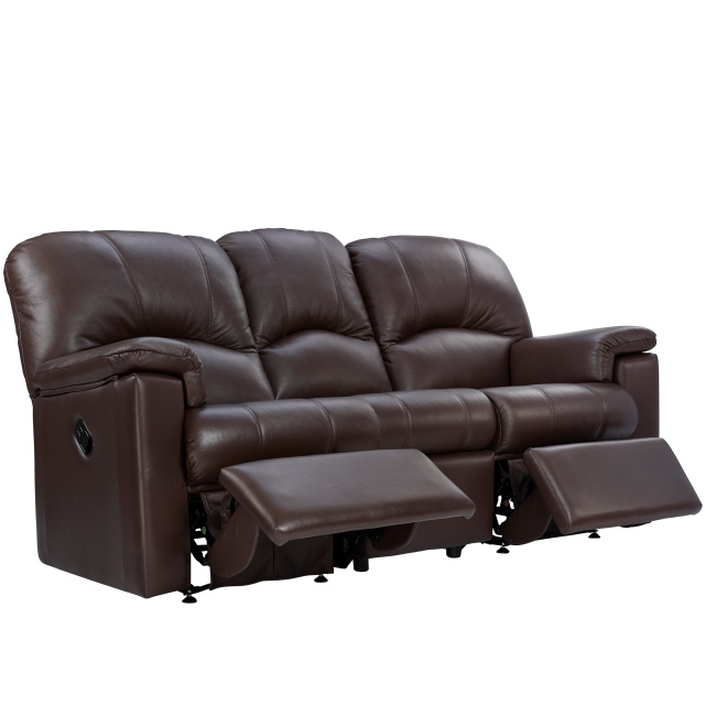 Chloe G Plan Chloe 3 Seater Double Manual Recliner Sofa In Leather
