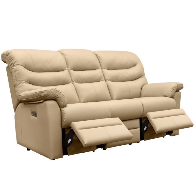 G Plan Ledbury 3 Seater Double Power Recliner Sofa with Headrest & Lumbar in Leather 1