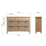 Cookes Collection Burnley 3 Drawer, 6 Baskets Unit Dimensions