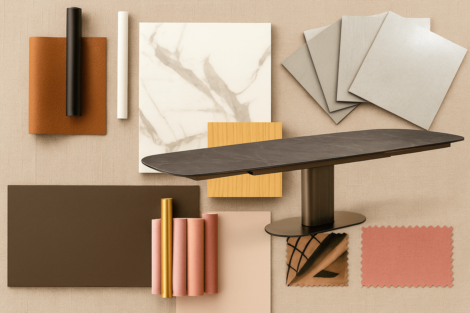 Calligaris select only the finest materials — beautiful, safe, and built to last. From premium woods to durable fabrics and leathers, every element is crafted with care, including metal shaped to perfection.

They use only premium materials designed for beauty, comfort, and lasting performance. Fabrics are soft, stain-resistant, and antimicrobial; woods are sustainably sourced and expertly finished; ceramics combine stoneware and tempered glass for unmatched durability; and plastics are formulated for strength, style, and longevity.
