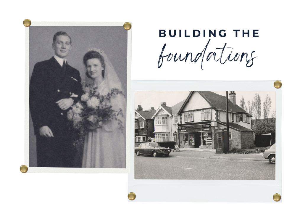 During his service in the Royal Navy, Ted met his future wife, Alicia, while docked in Newcastle-upon-Tyne. They married in December 1945 and began their life together in Walmley, Sutton Coldfield.
Leaving the Navy with £75 in demobilisation money, Ted was determined to build something of his own rather than return permanently to factory work. He began with a travelling book lending round, delivering door to door and gradually building a loyal customer base. Resourceful and adaptable, he later expanded into household goods and haberdashery, developing a strong and successful credit round supplied from Birmingham.
By the late 1960s, recognising the growing demand for fitted carpets, Ted once again evolved the business - a decision that proved transformative. What had started from the family home soon outgrew its surroundings. In 1971, he purchased and swiftly demolished an old post office on Jockey Road in Sutton Coldfield to make way for new premises, marking a decisive step forward in the growth of the Cookes business.
