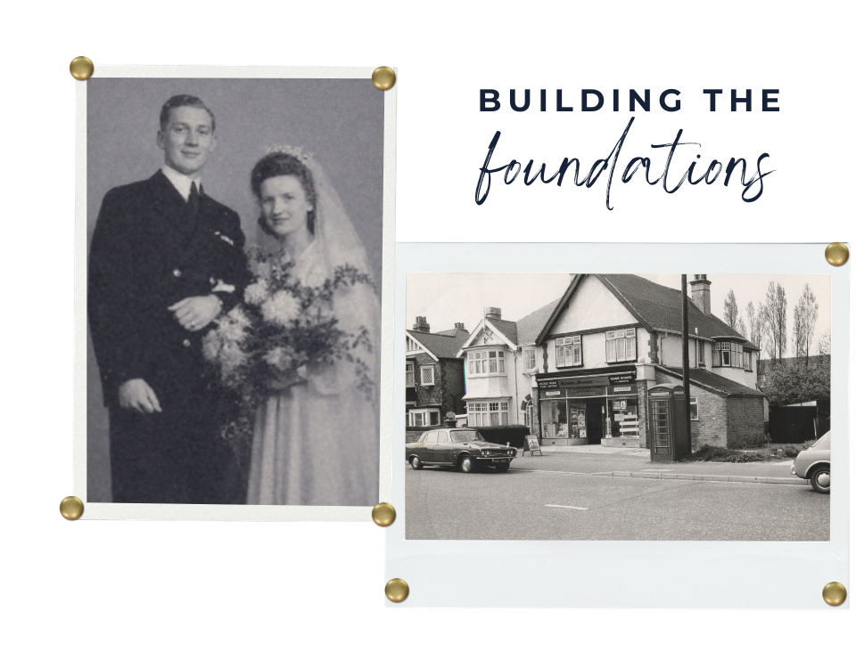 During his service in the Royal Navy, Ted met his future wife, Alicia, while docked in Newcastle-upon-Tyne. They married in December 1945 and began their life together in Walmley, Sutton Coldfield.
Leaving the Navy with £75 in demobilisation money, Ted was determined to build something of his own rather than return permanently to factory work. He began with a travelling book lending round, delivering door to door and gradually building a loyal customer base. Resourceful and adaptable, he later expanded into household goods and haberdashery, developing a strong and successful credit round supplied from Birmingham.
By the late 1960s, recognising the growing demand for fitted carpets, Ted once again evolved the business - a decision that proved transformative. What had started from the family home soon outgrew its surroundings. In 1971, he purchased and swiftly demolished an old post office on Jockey Road in Sutton Coldfield to make way for new premises, marking a decisive step forward in the growth of the Cookes business.
