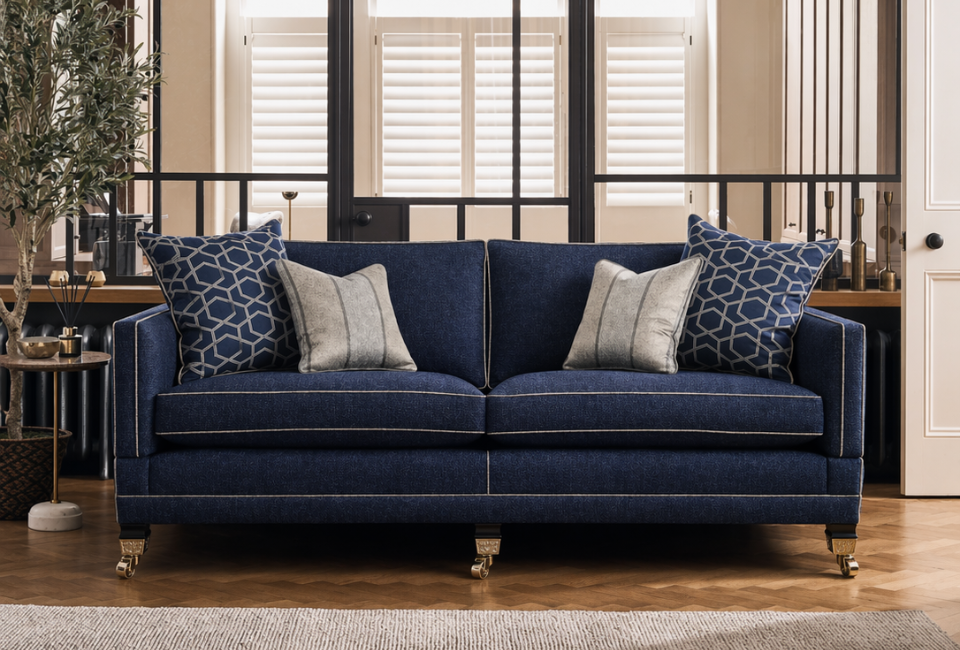 The ever-popular Trafalgar Collection is a true reflection of classic English styling, combining traditional design with exceptional craftsmanship. Skilfully handcrafted by expert artisans, each piece is created to deliver not only outstanding quality but also a deeply comfortable and inviting seating experience. Its refined silhouette, elegant detailing, and beautifully tailored upholstery capture the essence of timeless British design, making it a perfect addition to both traditional and modern interiors. Designed with both style and comfort in mind, Trafalgar offers a luxurious place to relax while bringing a sense of heritage, sophistication, and enduring charm into your home.
