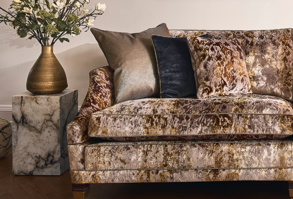 At the heart of our collections is a passion for creativity and self-expression. Our extensive range of luxurious fabrics has been carefully curated to offer something for every style, from bold statement patterns and intricate motif designs to sumptuously soft velvets, rich textures, and beautifully unique colour palettes. Each fabric is selected not only for its visual appeal but also for its quality, ensuring your furniture looks exceptional and stands the test of time.

This diverse selection allows you to personalise your piece with ease, creating furniture that truly reflects your individual taste. Whether you&rsquo;re looking to make a striking focal point or achieve a more subtle, elegant look, our fabric collection gives you the freedom to design something completely bespoke.
