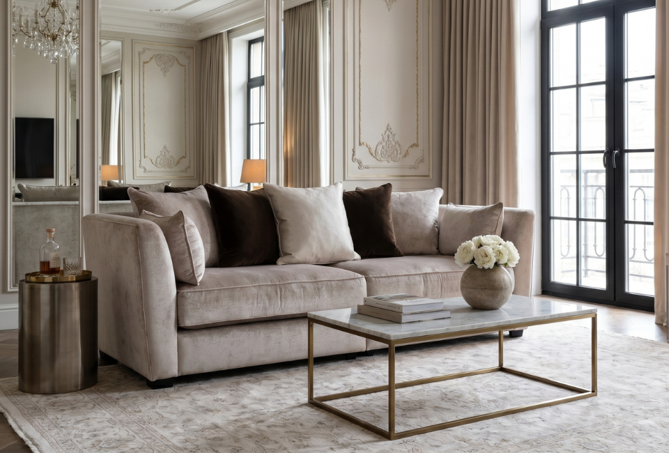 True luxury is felt in every detail. Maxime is thoughtfully crafted to deliver an exceptional level of comfort, combining supportive sprung suspension with sumptuous cushioning for a beautifully relaxed sit. Its generous proportions and enveloping design invite you to settle in, switch off and enjoy comfort that feels every bit as luxurious as it looks. Expert craftsmanship lies at the heart of every piece, ensuring Maxime offers the perfect balance of softness, support and enduring quality – designed to be enjoyed for years to come.