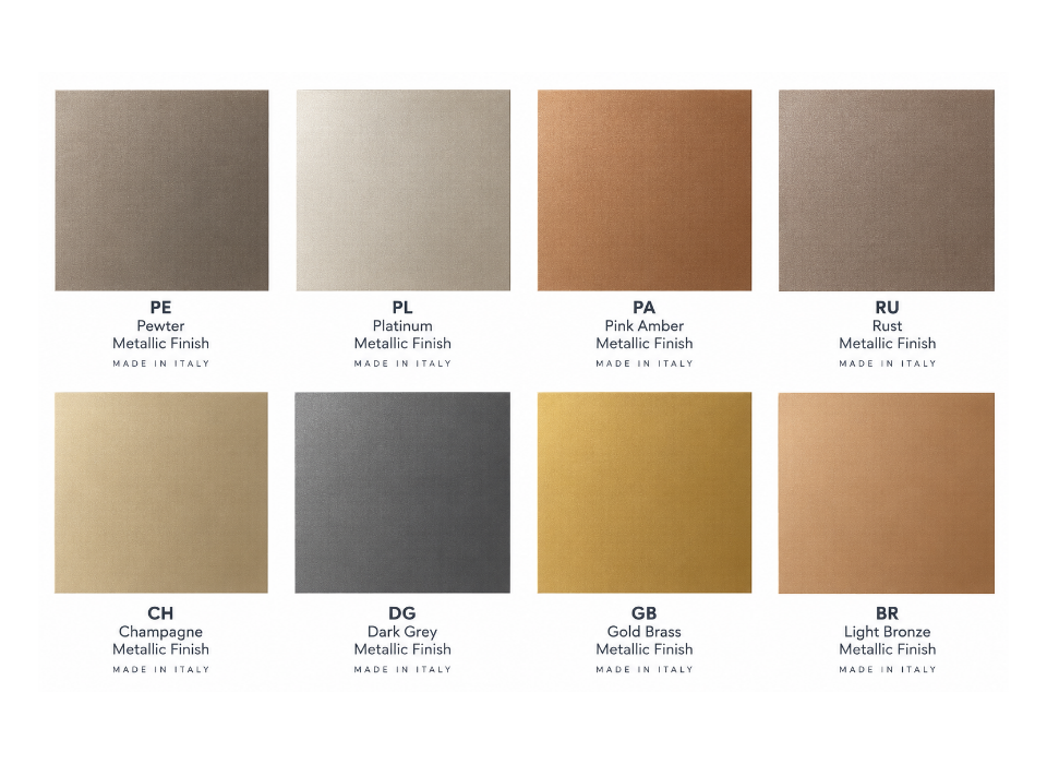 Step 5 - Choose Your Metallic Finish
Add the perfect finishing touch to your Stone International dining table with a choice of elegant metallic finishes. From subtle accents to striking details, each finish brings a touch of sophistication, allowing you to create a beautifully personalised design.