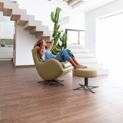 Fama Lenny Swivel & Rocking Armchair with Footstool Fama Lenny Swivel & Rocking Armchair with Footstool