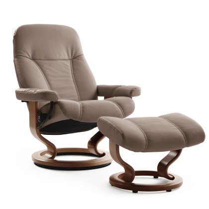 Stressless Consul Large Chair & Stool Classic Base Stressless Consul Large Chair & Stool Classic Base