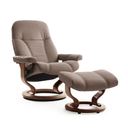 Stressless Consul Medium Chair And Stool Stressless Consul Medium Chair And Stool