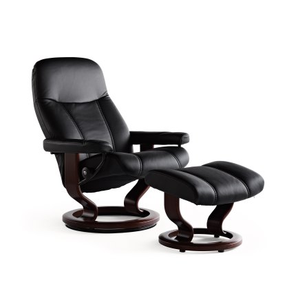 Stressless Consul Medium Chair And Stool Stressless Consul Medium Chair And Stool