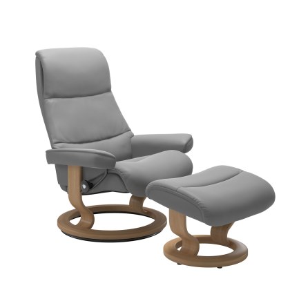 Stressless View Medium Chair & Stool Classic Base Stressless View Medium Chair & Stool Classic Base