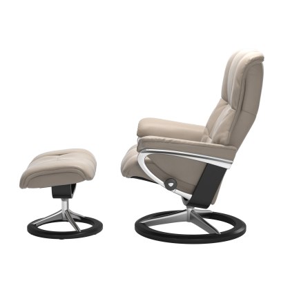 Stressless Mayfair Small Chair & Stool Signature Base Stressless Mayfair Small Chair & Stool Signature Base