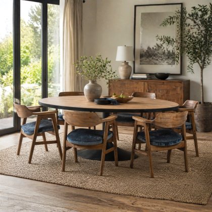Oklahoma Large Dining Table & 6 Soho Chairs
