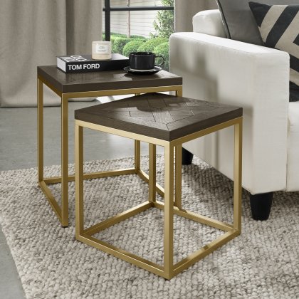 Iris Fumed Oak Nest of Tables Iris Fumed Oak Nest of Tables