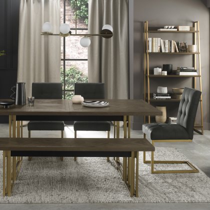 Iris Fumed 6-8 Extending Table, 4 Chairs & Bench