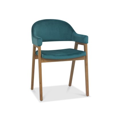 Clifton Upholstered Arm Chair - Azure Velvet Clifton Upholstered Arm Chair - Azure Velvet