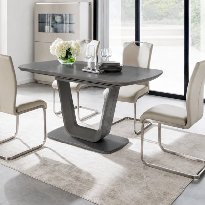 Lewis Medium Dining Table & 4 Taupe Chairs