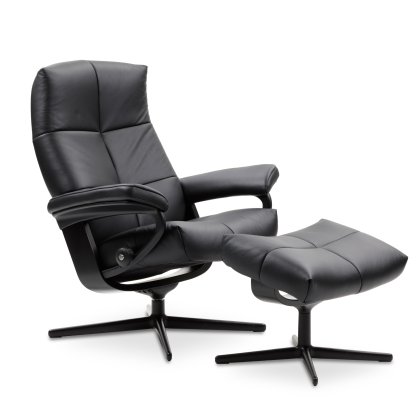 Stressless David Medium Chair & Stool Cross Base Stressless David Medium Chair & Stool Cross Base