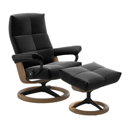 Stressless David Medium Chair & Stool Signature Base Stressless David Medium Chair & Stool Signature Base
