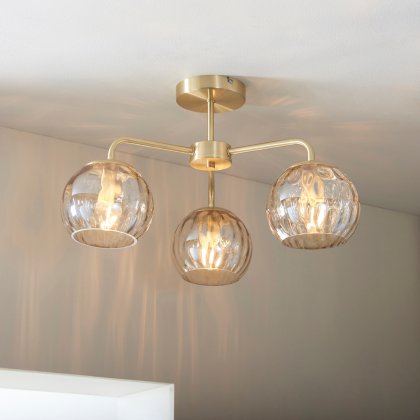 Dimple 3 Light Ceiling Light - Gold Dimple 3 Light Ceiling Light - Gold