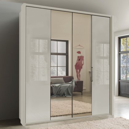 Wiemann Monaco 2000 4 Door Bi-Fold Mirrored Wardrobe Wiemann Monaco 2000 4 Door Bi-Fold Mirrored Wardrobe