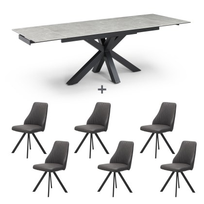 Kalufa Extending Dining Table & 6 Austin Chairs