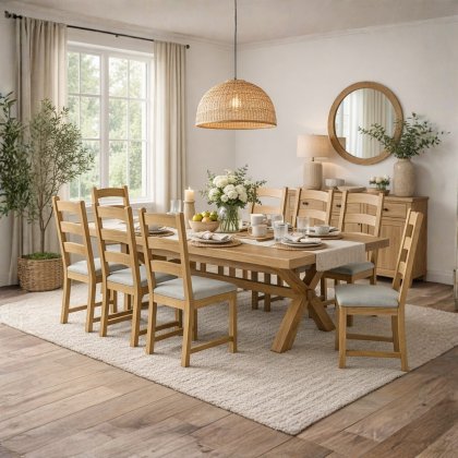 Belfort Cross Leg Dining Table & 8 Chairs