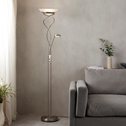 Monaco Floor Lamp - Satin Chrome Monaco Floor Lamp - Satin Chrome