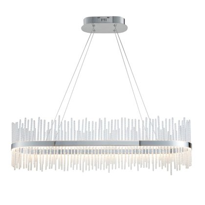 Glass Rod Chrome Linear Pendant