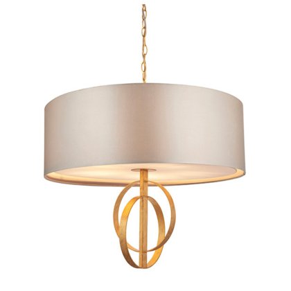 Double Hoop Gold Leaf Pendant