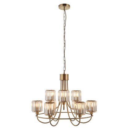 Berenice 9 Light Tiered Pendant - Antique Brass