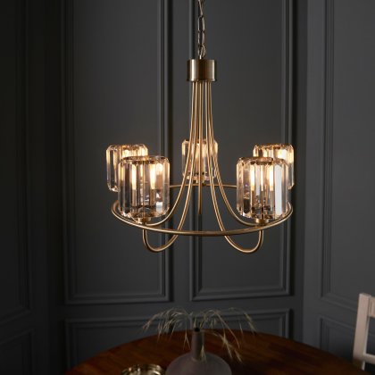 Berenice 5 Light Pendant - Antique Brass