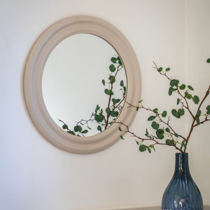 Suffolk Small Round Mirror - Mushroom