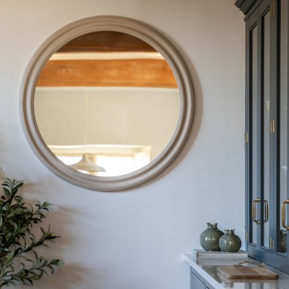 Suffolk Large Round Mirror - Mushroom
