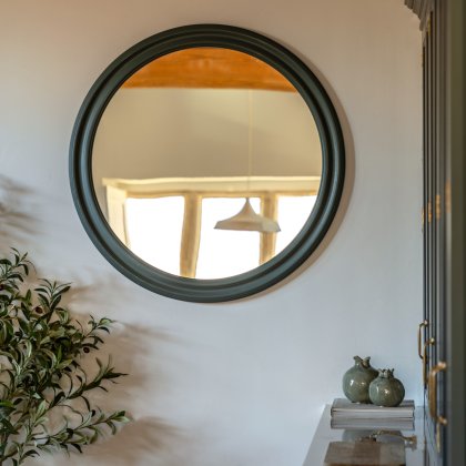 Suffolk Large Round Mirror - Green