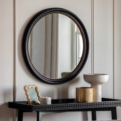Pisa Round Mirror - Black
