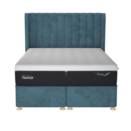 Tempur Suffolk Continental Drawer Divan Base Teal Velvet
