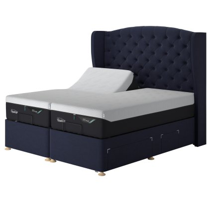 Tempur Suffolk Disc Adjustable Divan Base Dark Blue Soho