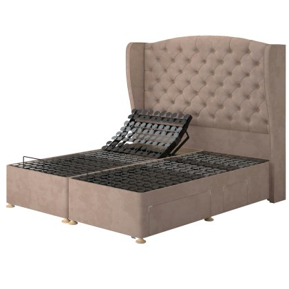 Tempur Suffolk Disc Adjustable Divan Base Stone Velvet