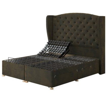 Tempur Suffolk Disc Adjustable Divan Base Olive Velvet