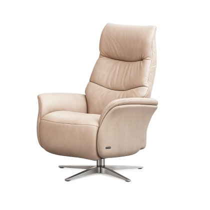 Himolla Azure Small Manual Armchair with Stainless Steel Metal Star Basel
