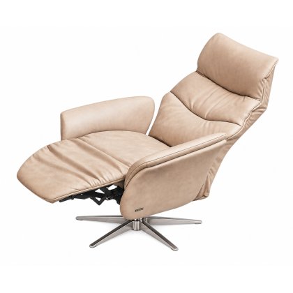 Himolla Azure Small Manual Armchair with Stainless Steel Metal Star Basel