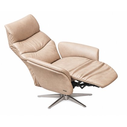 Himolla Azure Small Manual Armchair with Stainless Steel Metal Star Basel
