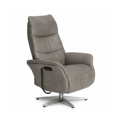 Himolla Azure Large Electric 3 Motor Armchair with Stainless Steel Metal Star Base